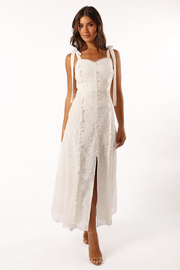 Petal and Pup USA DRESSES Jagger Midi Lace Dress - White