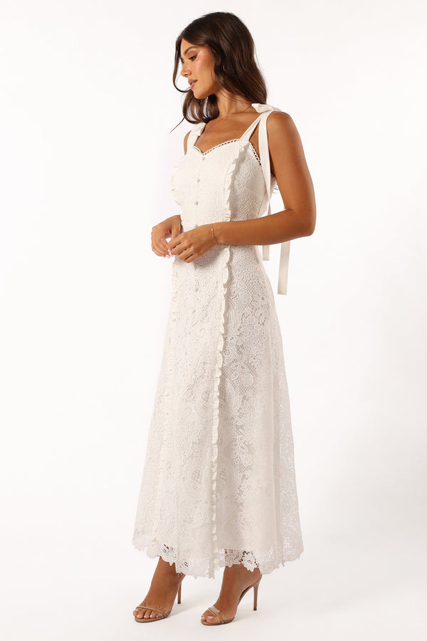 Petal and Pup USA DRESSES Jagger Midi Lace Dress - White