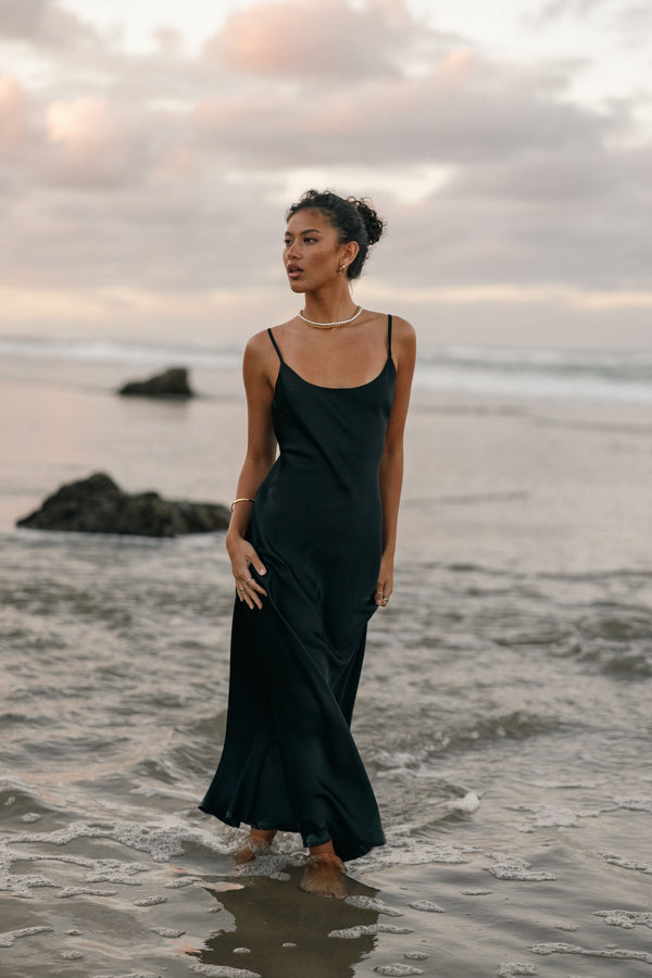 Petal and Pup USA DRESSES Jamie Maxi Slip Dress - Black