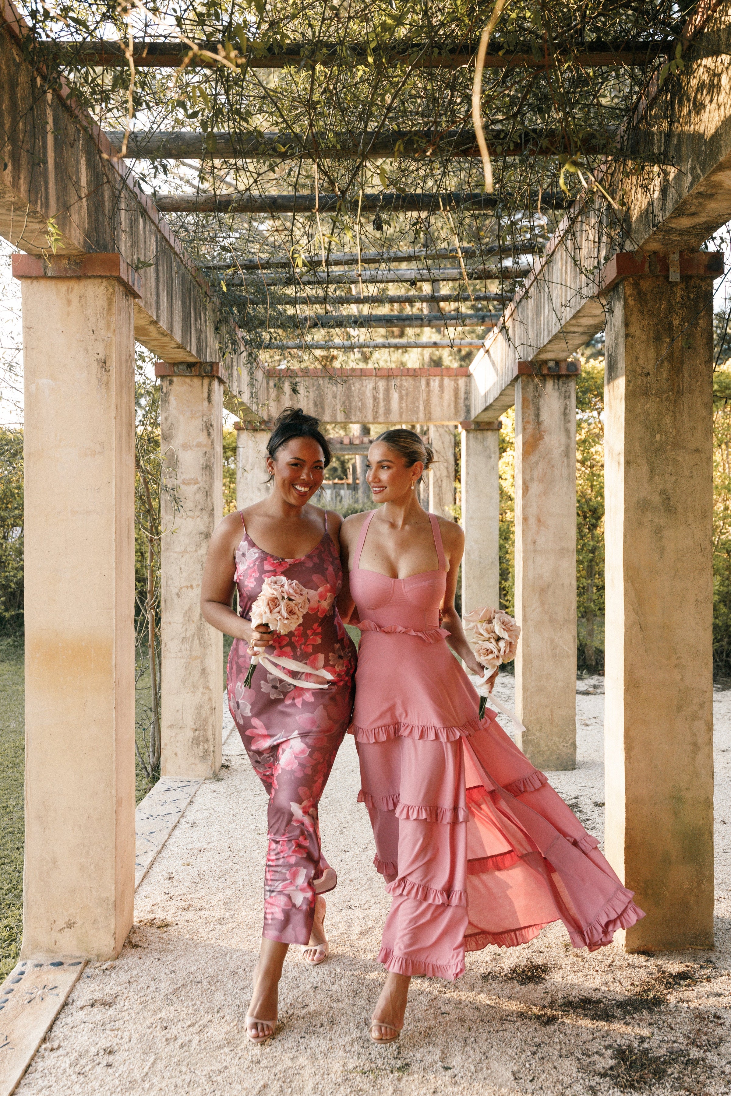 Petal and Pup USA DRESSES Jamie Maxi Slip Dress - Dark Rose Floral