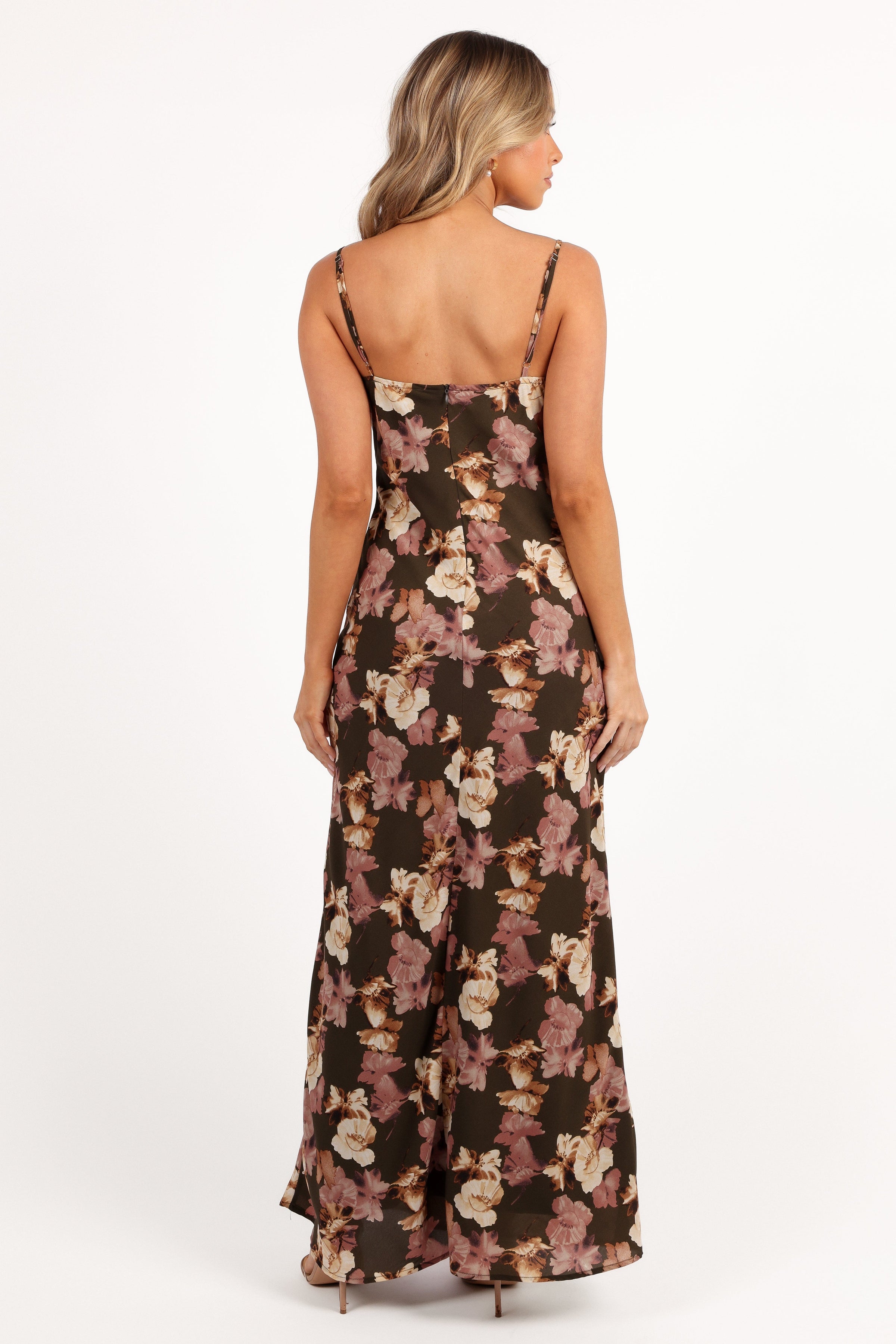 Petal and Pup USA DRESSES Jamie Maxi Slip Dress - Olive Floral