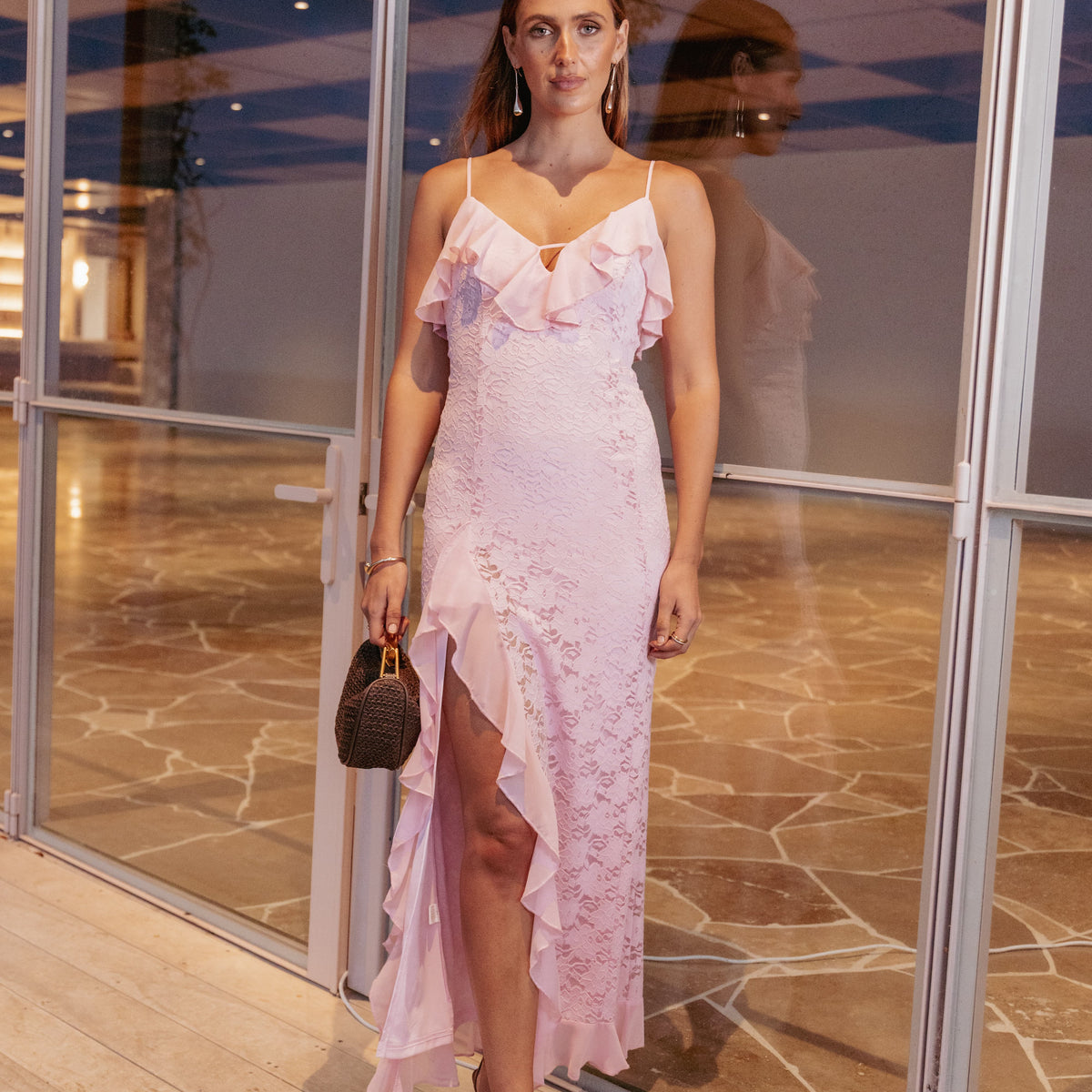 dresses pink lace Petal and Pup Women's Jamielee Lace Maxi Dress