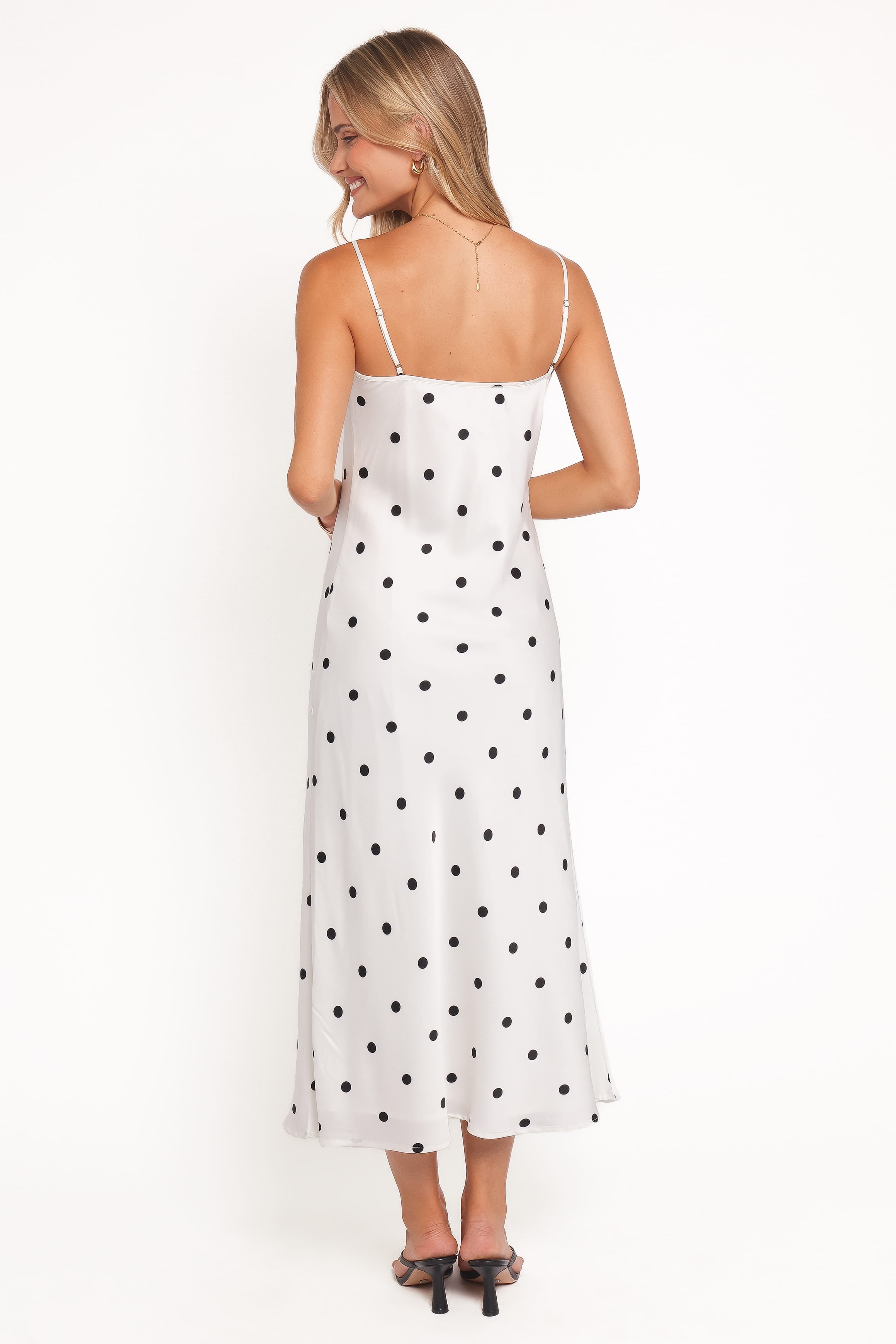 Petal and Pup USA DRESSES Jamila Midi Dress - White Polka Dot