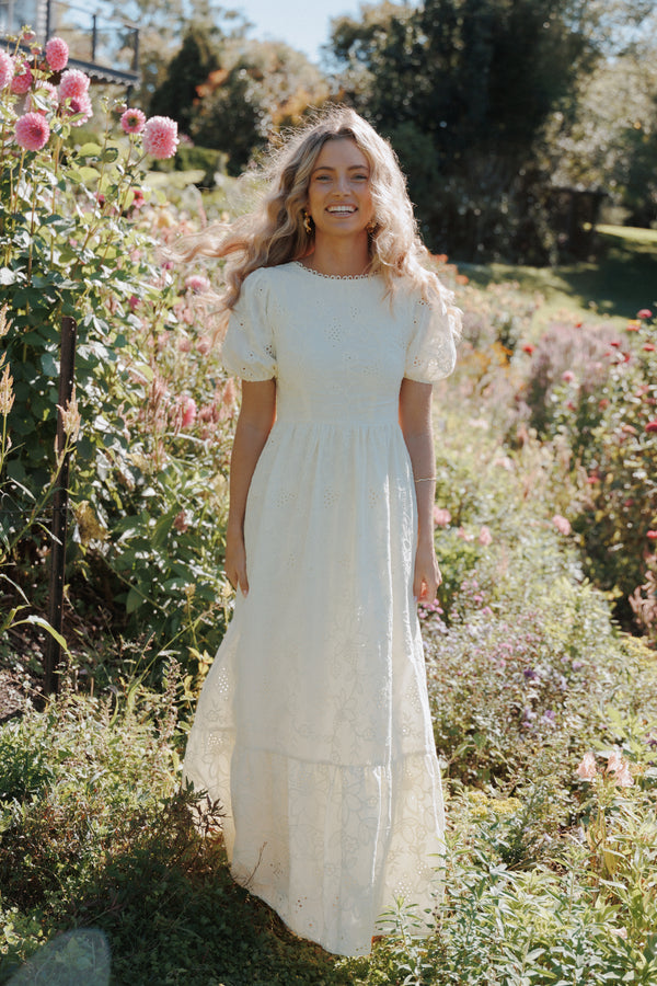 Petal and Pup USA DRESSES Janice Maxi Dress - Butter Yellow Broderie