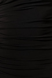 Petal and Pup USA DRESSES Javier One Shoulder Midi Dress - Black