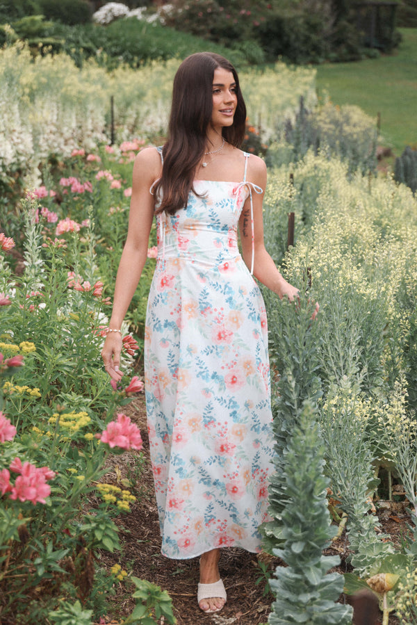 Athena Mini Dress - White Floral