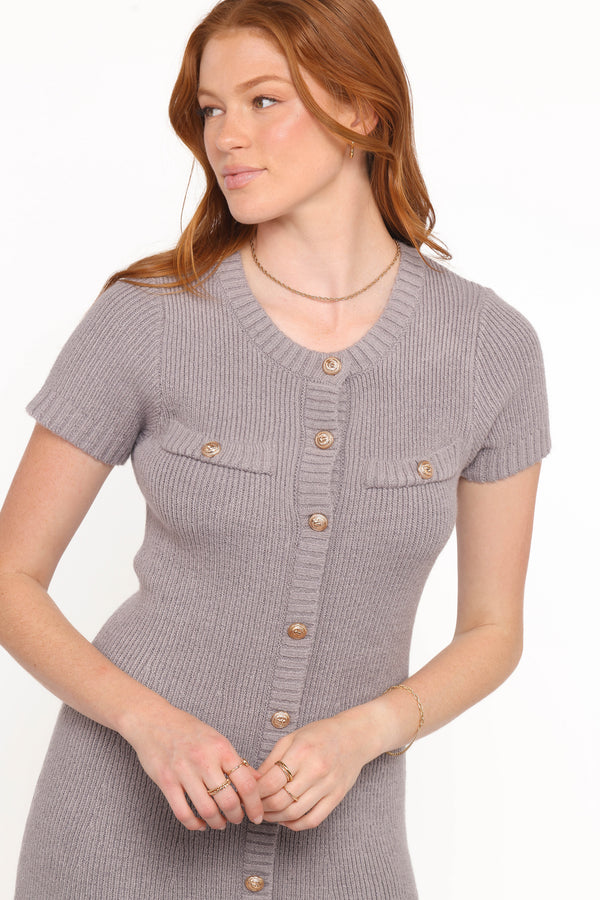 Petal and Pup USA DRESSES Jaxon Mini Dress - Grey