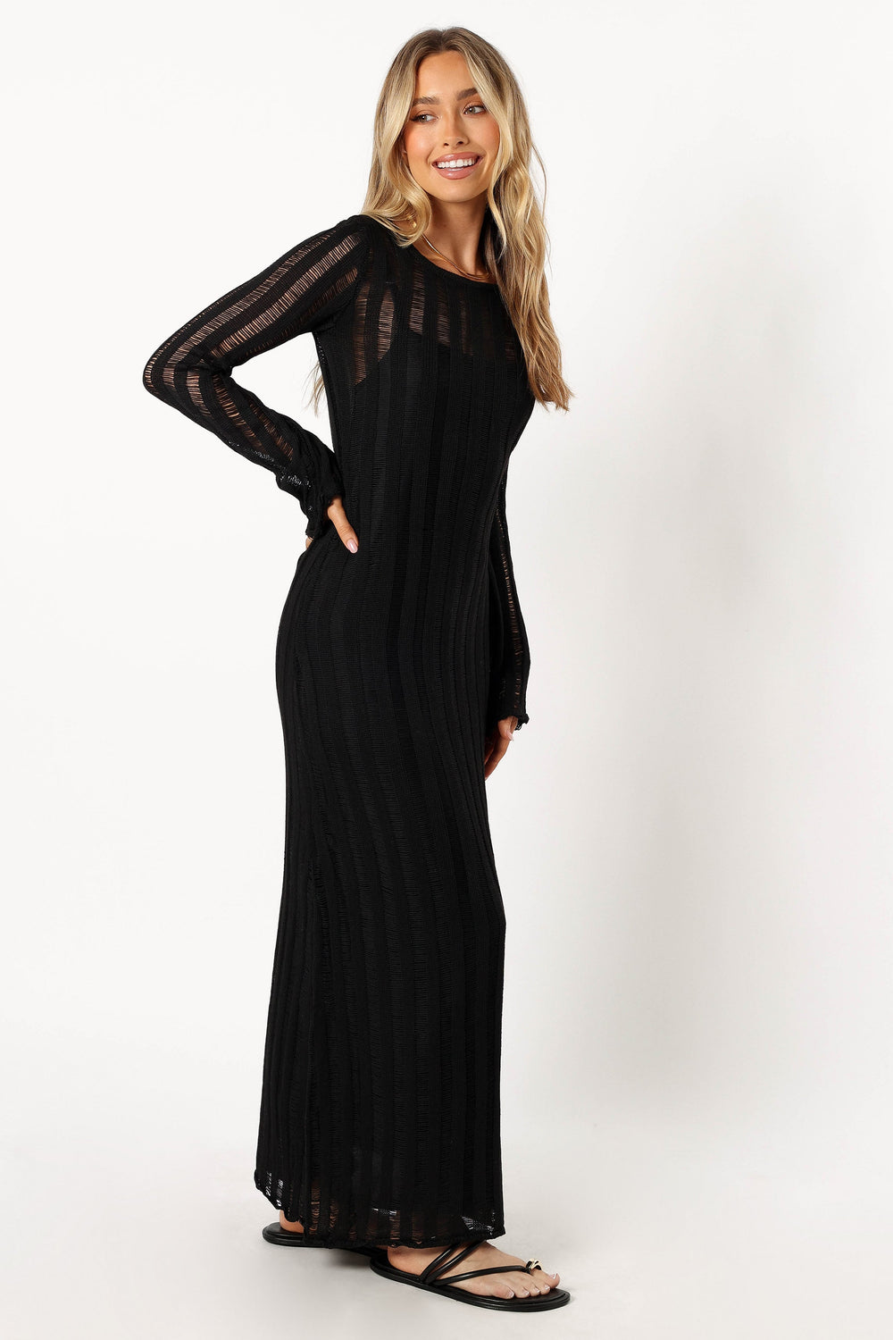 Petal and Pup USA DRESSES Jaye Long Sleeve Maxi Dress - Black