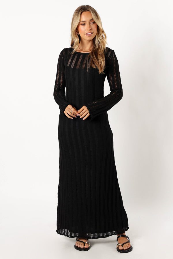 Petal and Pup USA DRESSES Jaye Long Sleeve Maxi Dress - Black