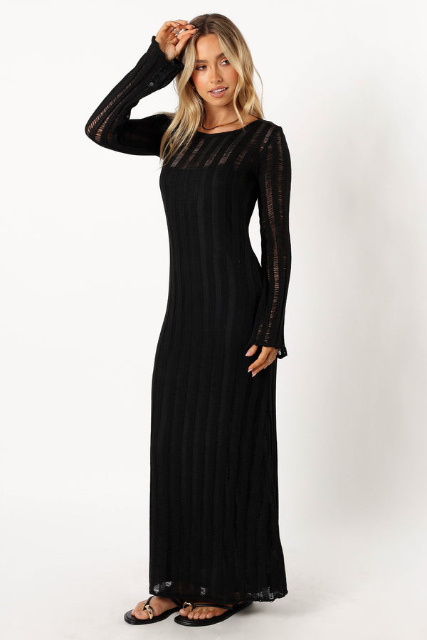 Petal and Pup USA DRESSES Jaye Long Sleeve Maxi Dress - Black