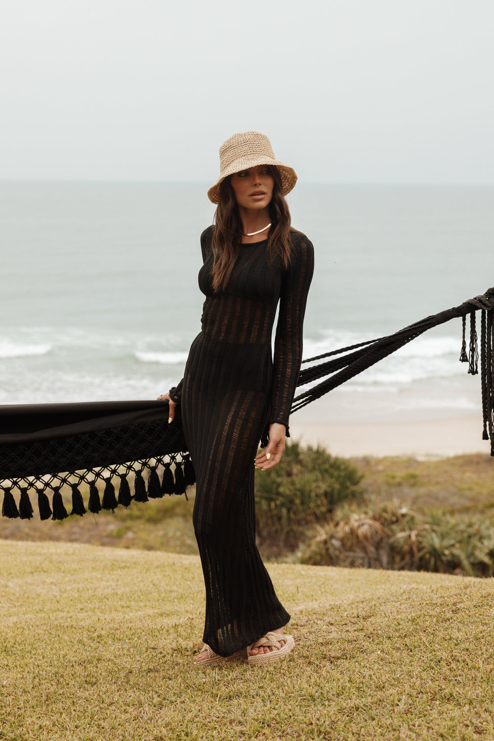 Petal and Pup USA DRESSES Jaye Long Sleeve Maxi Dress - Black