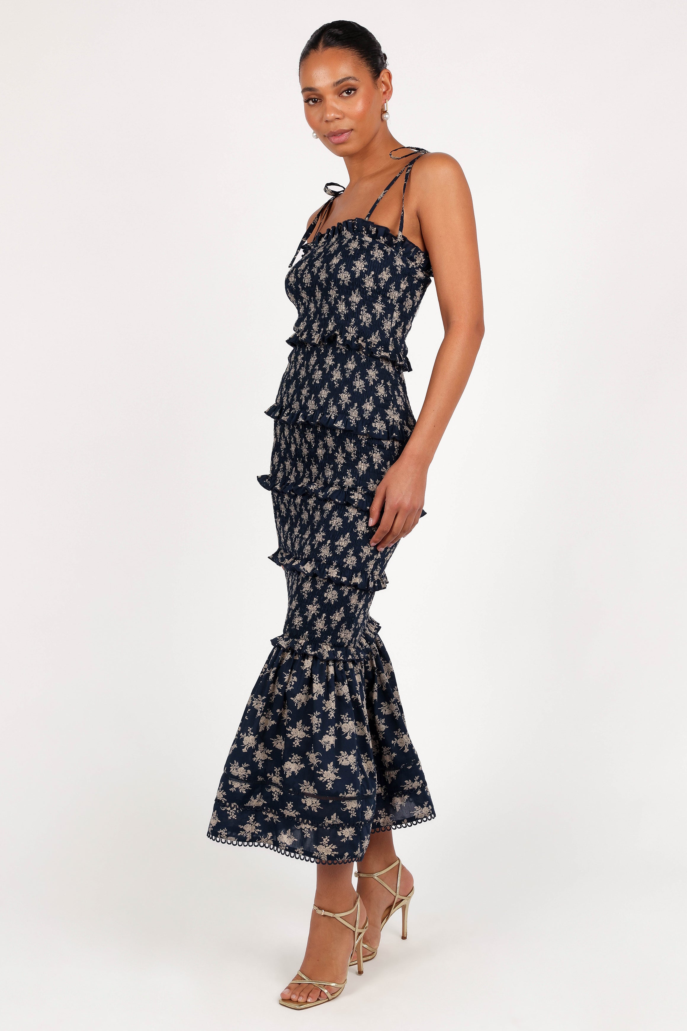 Petal and Pup USA DRESSES Jazy Midi Dress - Navy Floral