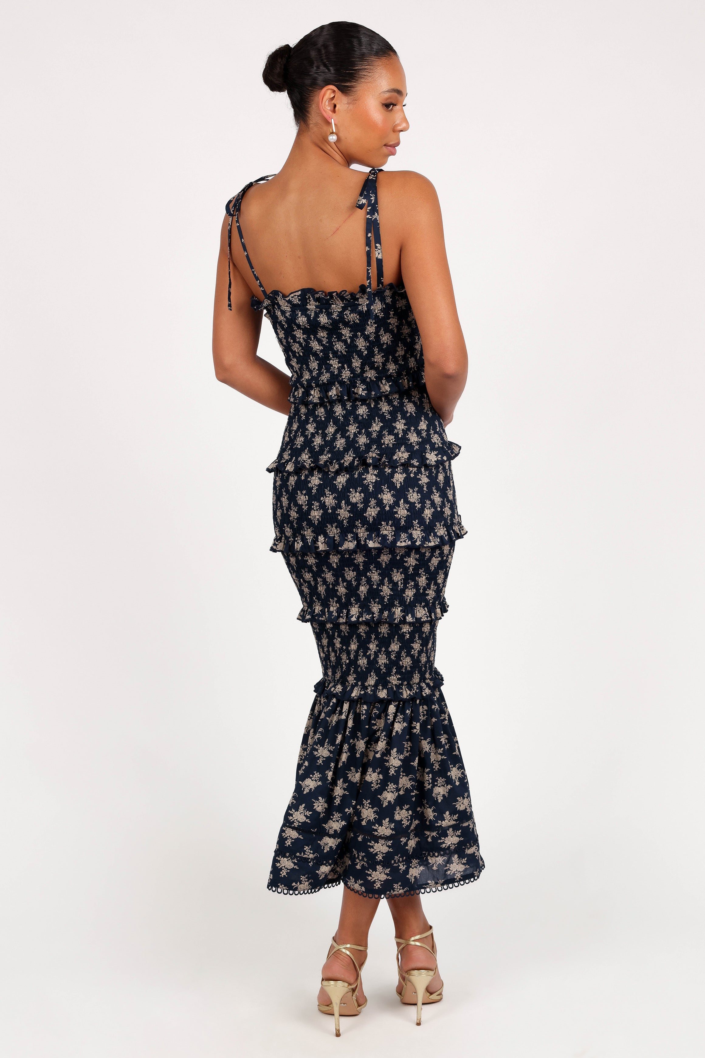 Petal and Pup USA DRESSES Jazy Midi Dress - Navy Floral