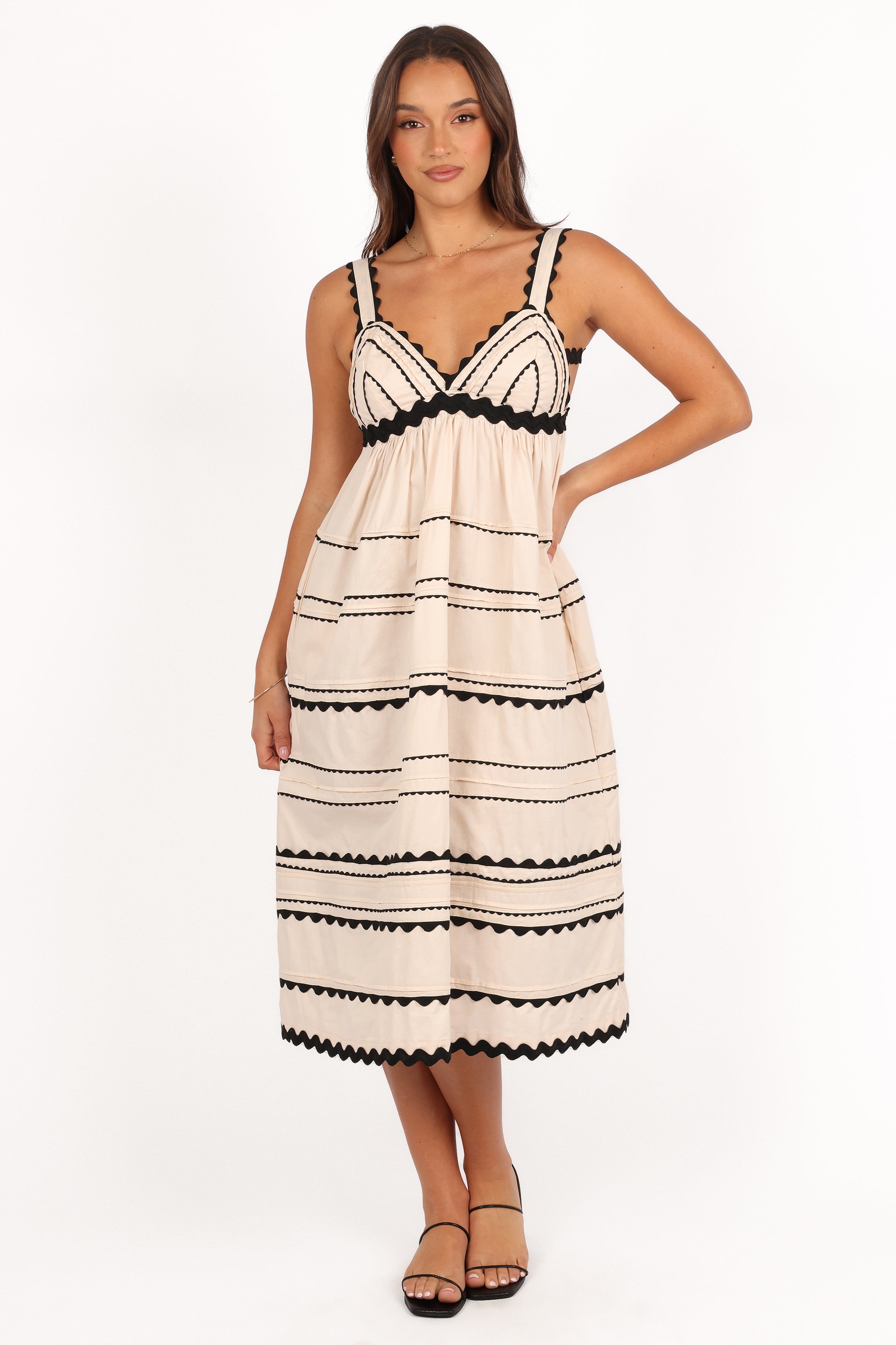 Petal and Pup USA DRESSES Jeanie Midi Dress - Natural