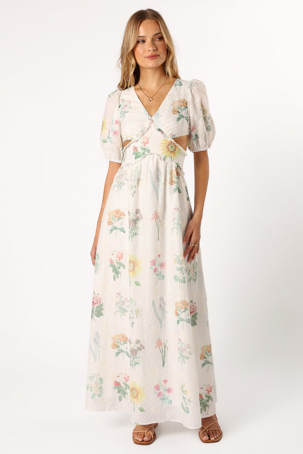 Petal and Pup USA DRESSES Jemima Puff Shoulder Maxi Dress - Floral