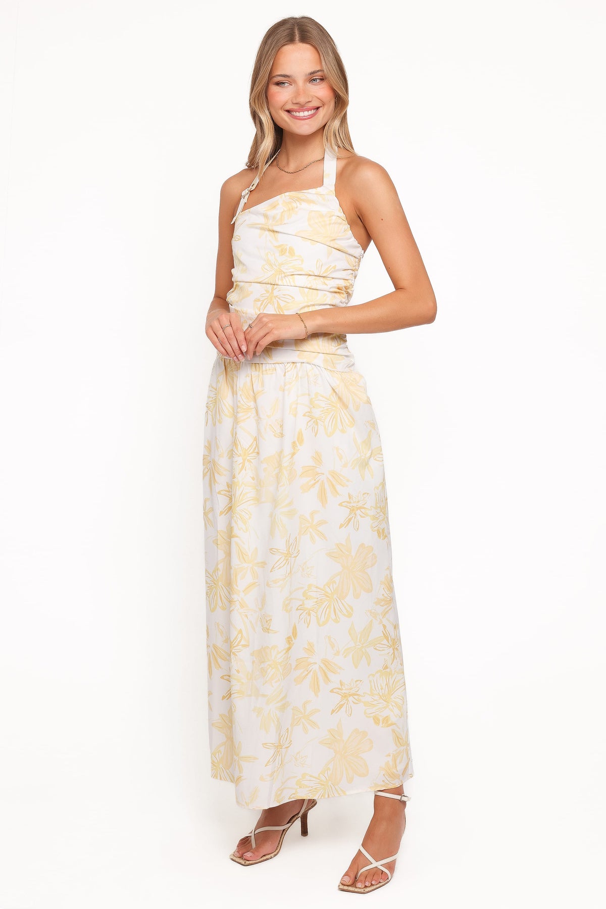petal and pup yellow dress Jemma Halter Maxi Dress - Yellow Floral