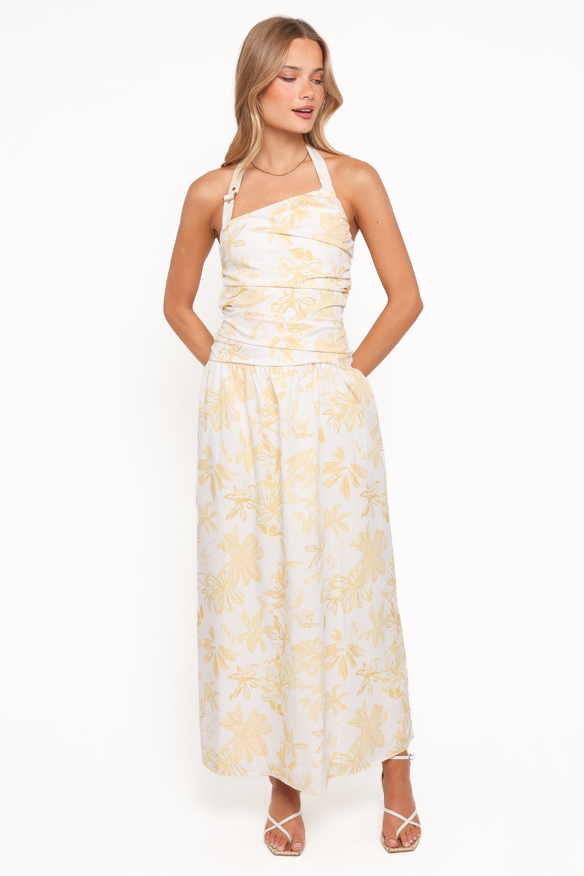 Petal and Pup Women's Jemma Halter Maxi Dress - Yellow Floral Petal and Pup Women's Jemma Halter Maxi Dress - Yellow Floral