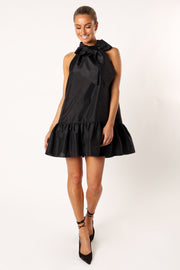 Petal and Pup USA DRESSES Jenna Halterneck Mini Dress - Black