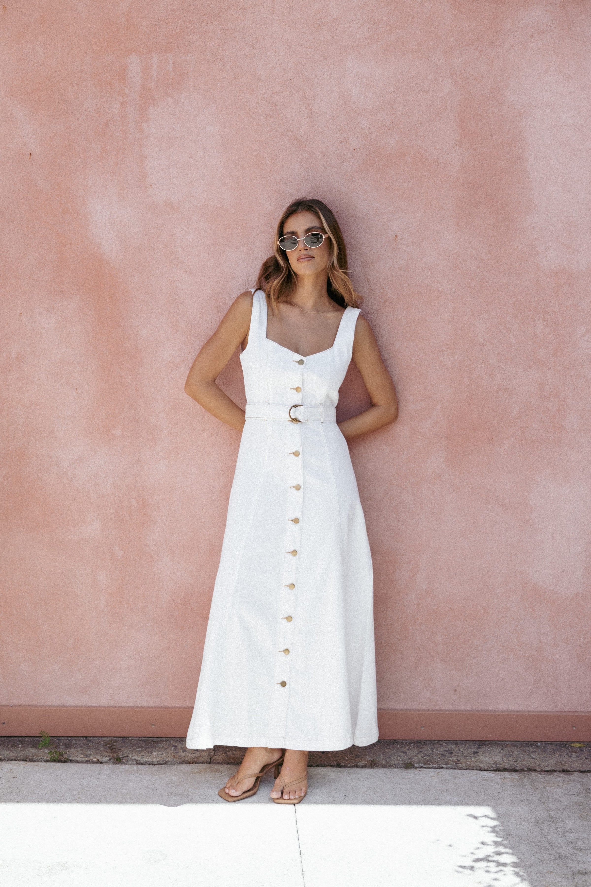 Petal and Pup USA DRESSES Jennings Midi Dress - White (Hold for Rack)