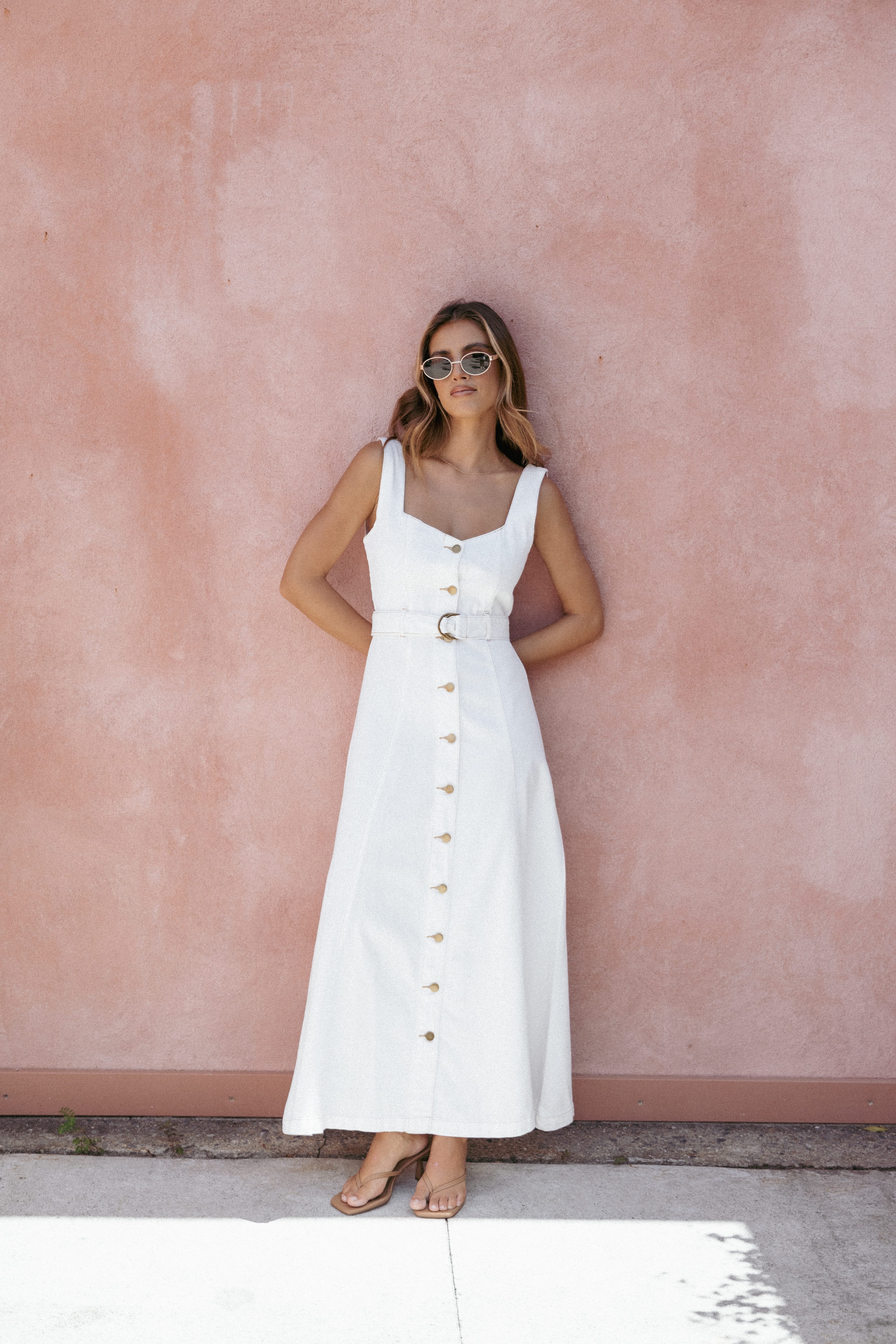 Petal and Pup USA DRESSES Jennings Midi Dress - White (Hold for Rack)
