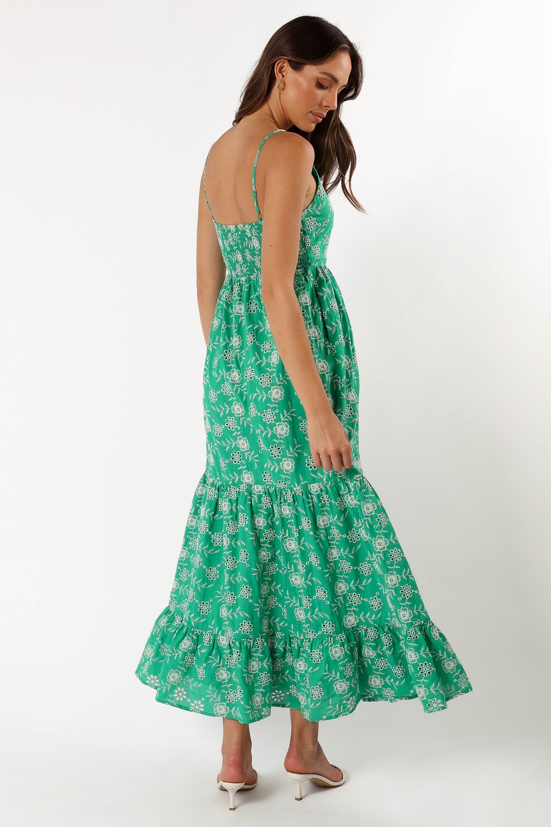 Petal and Pup USA DRESSES Jenson Maxi Dress - Green Eyelet