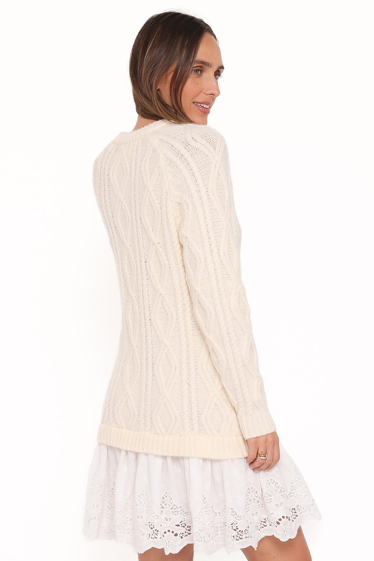 Petal and Pup USA DRESSES Jesper Knit Mini Dress - Ivory