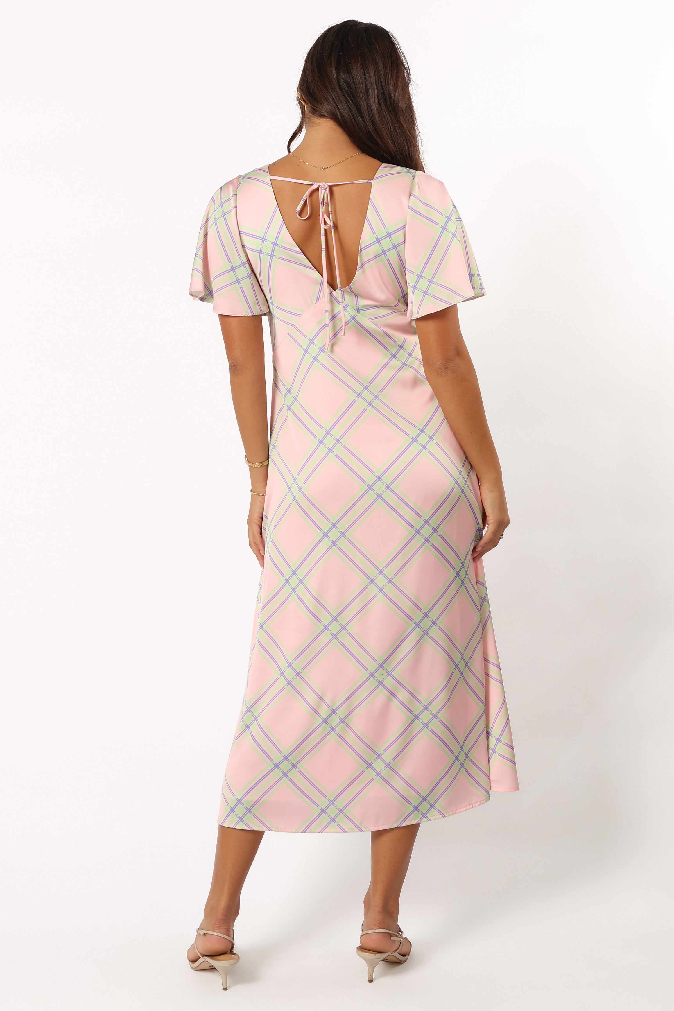 Petal and Pup USA DRESSES Jess Midi Dress - Pink Check
