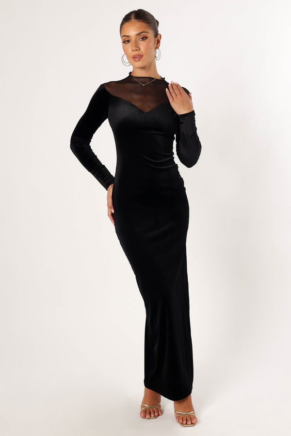 Petal and Pup USA DRESSES Jessica Long Sleeve Maxi Dress - Black