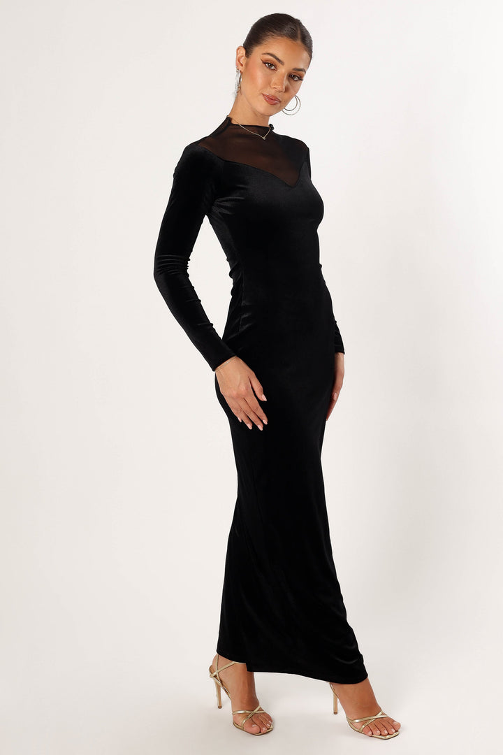 Jessica Long Sleeve Maxi Dress - Black - Petal & Pup USA