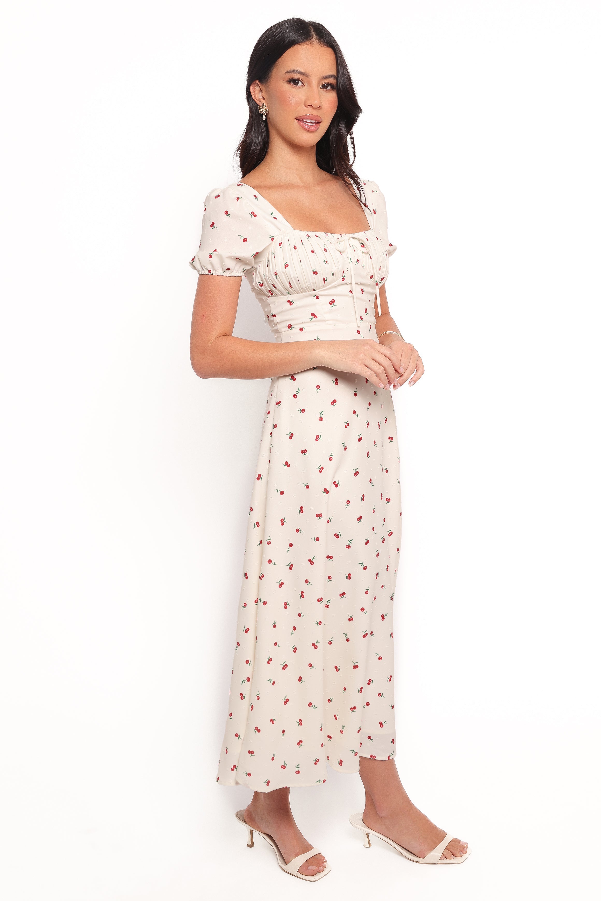 Jill Midi Dress - Cherry Print | Petal & Pup USA