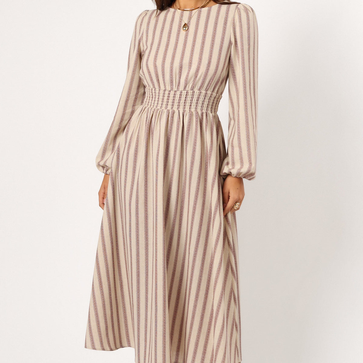 brown and white long sleeve dress Glamorous tie front long sleeve maxi dress in brown plaid
