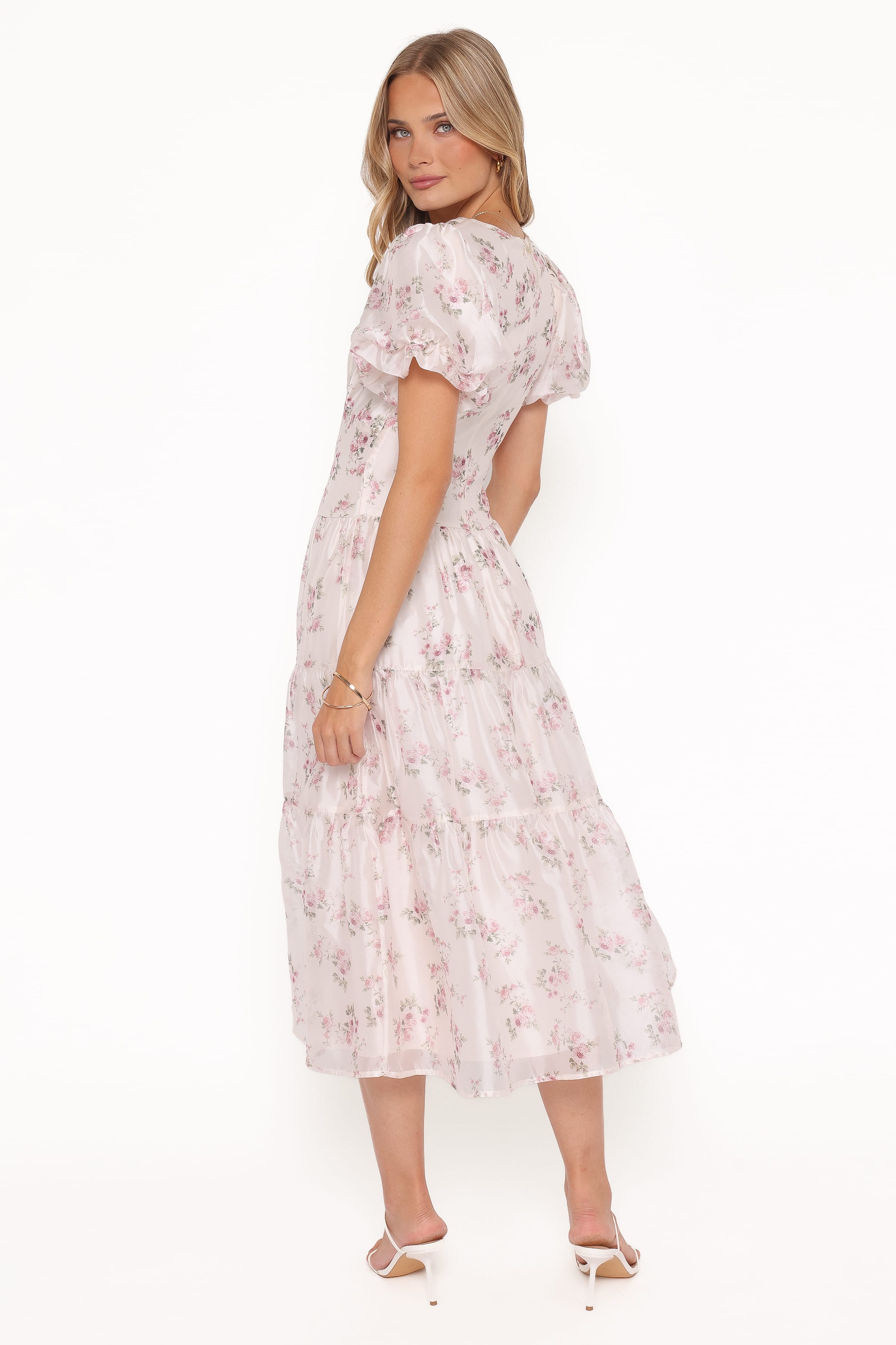 fitted lace wedding dress Jocelyn Maxi Dress - Ivory/Pink Floral