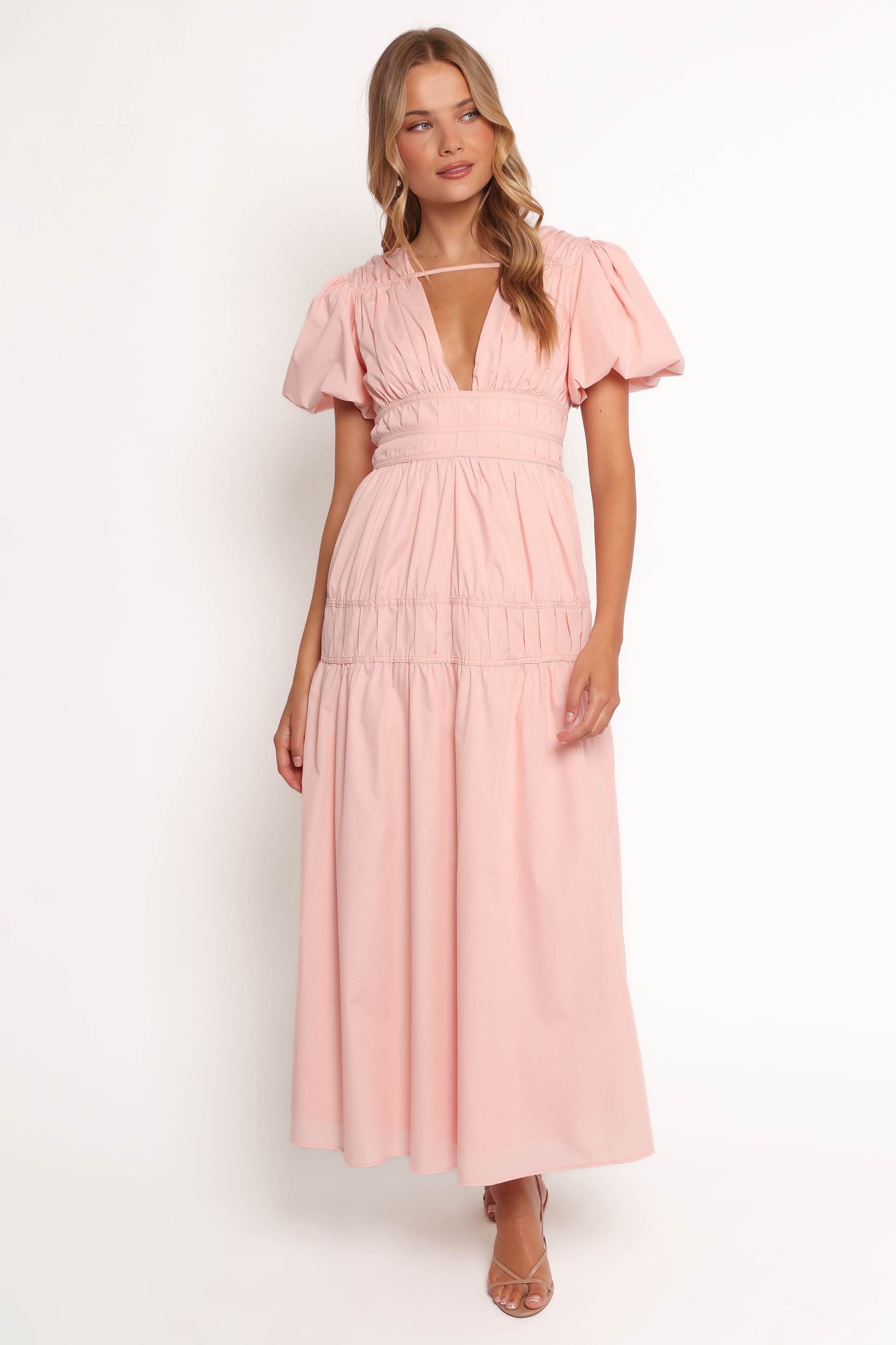 Petal and Pup Women's Joedy Puff Sleeve Midi Dress - Pale Pink M