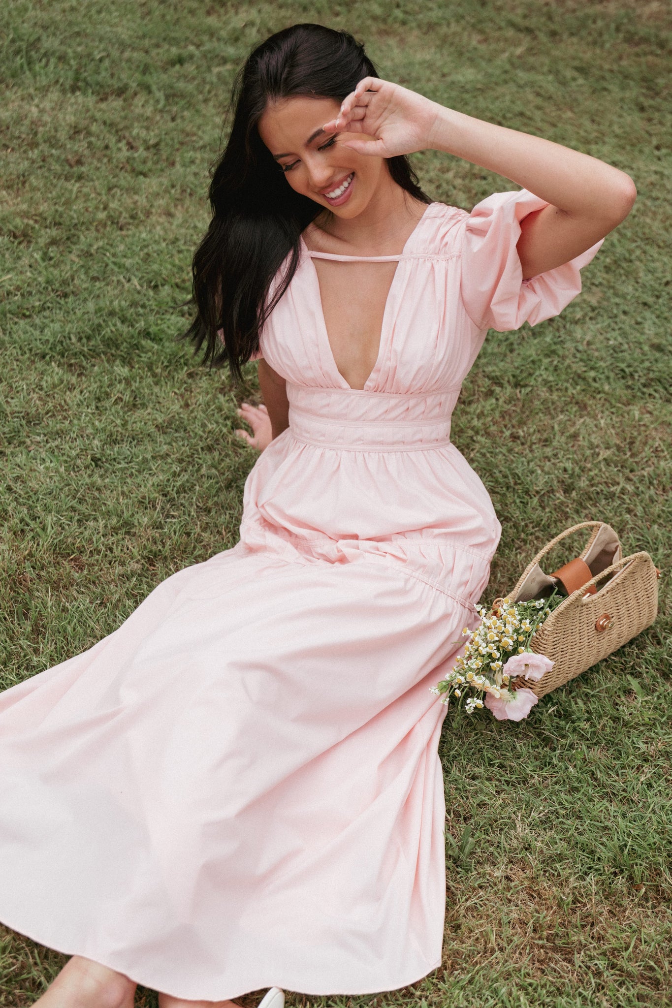 Joedy Puff Sleeve Midi Dress