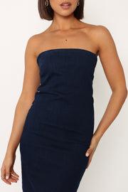 Jojo Strapless Maxi Dress - Dark Denim - Petal & Pup USA