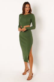 Jonah Long Sleeve Midi Dress - Ibiza Green - Petal & Pup USA