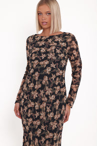 Petal and Pup USA DRESSES Joran Midi Dress - Fired Bloom