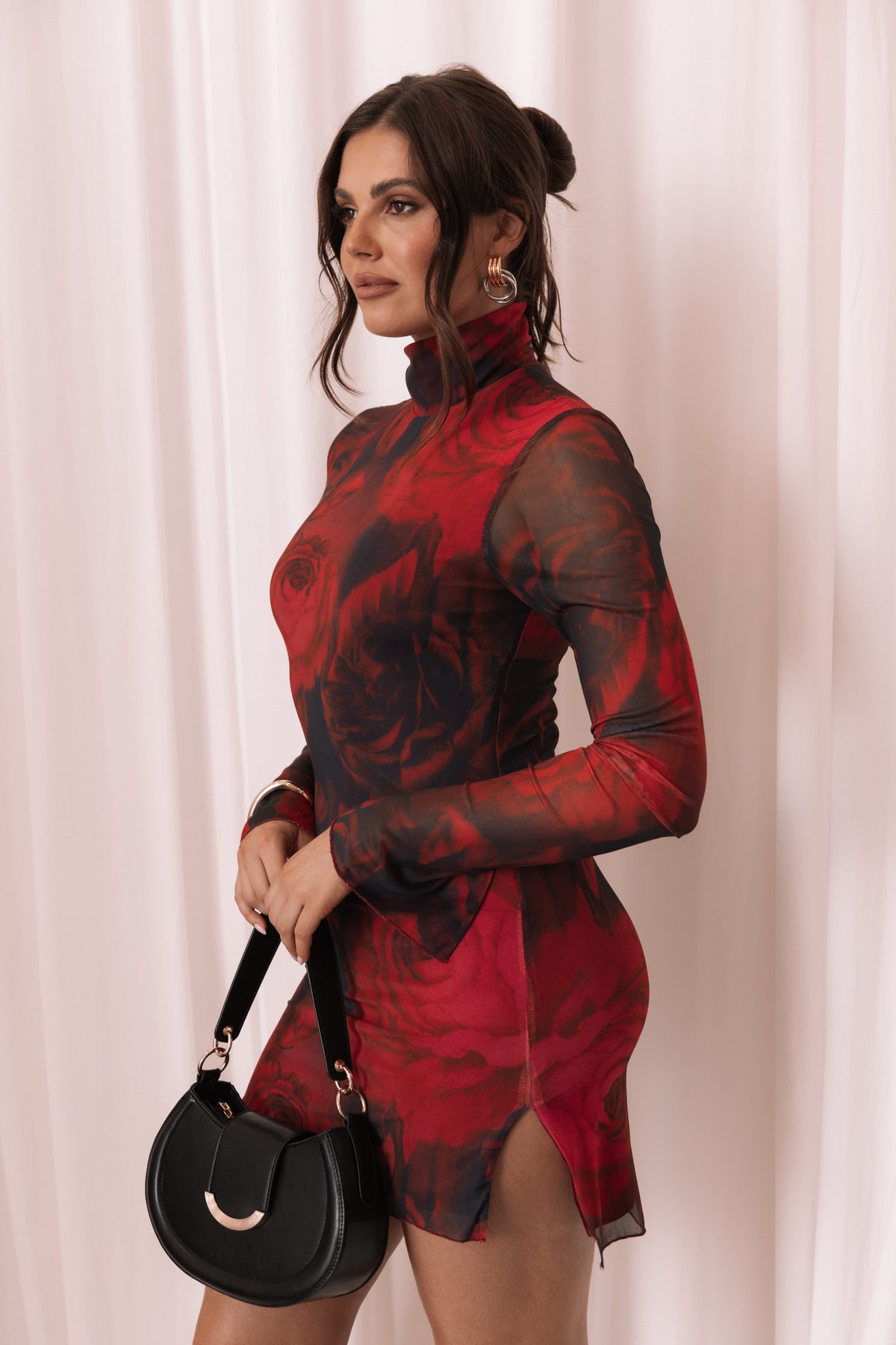 rose print mini dress Jordi Mini Dress - Giovanna Rose Print