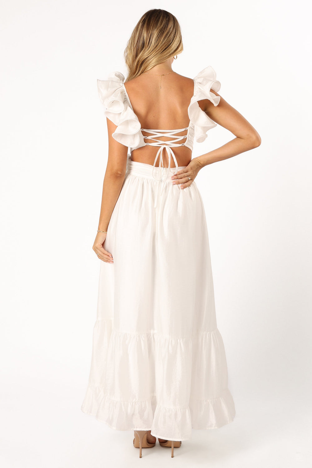 Petal and Pup USA DRESSES Josey Midi Dress - White