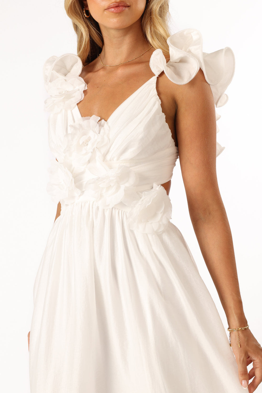 Petal and Pup USA DRESSES Josey Midi Dress - White