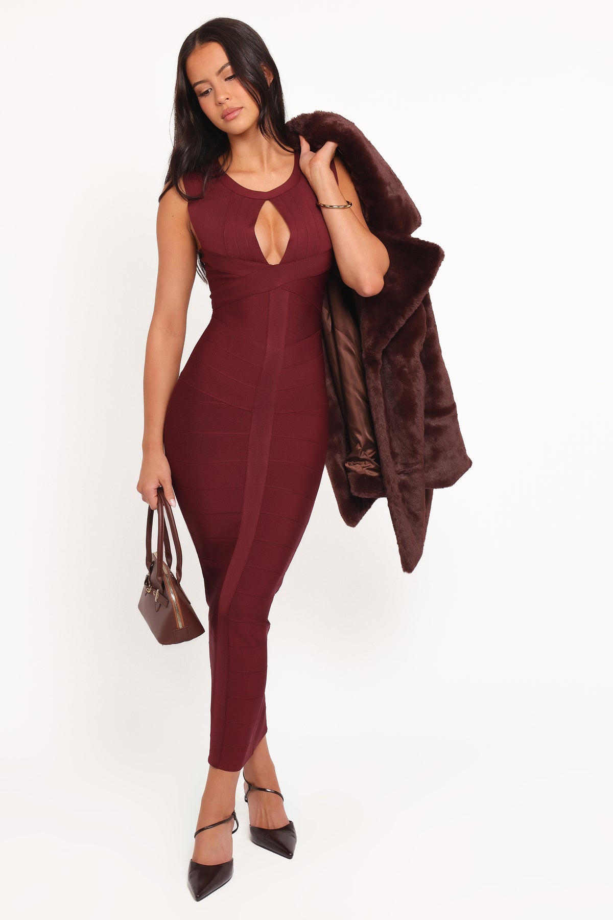 Petal and Pup Women's Josiah Midi Dress - Burgundy Petal and Pup Women's Josiah Midi Dress - Burgundy