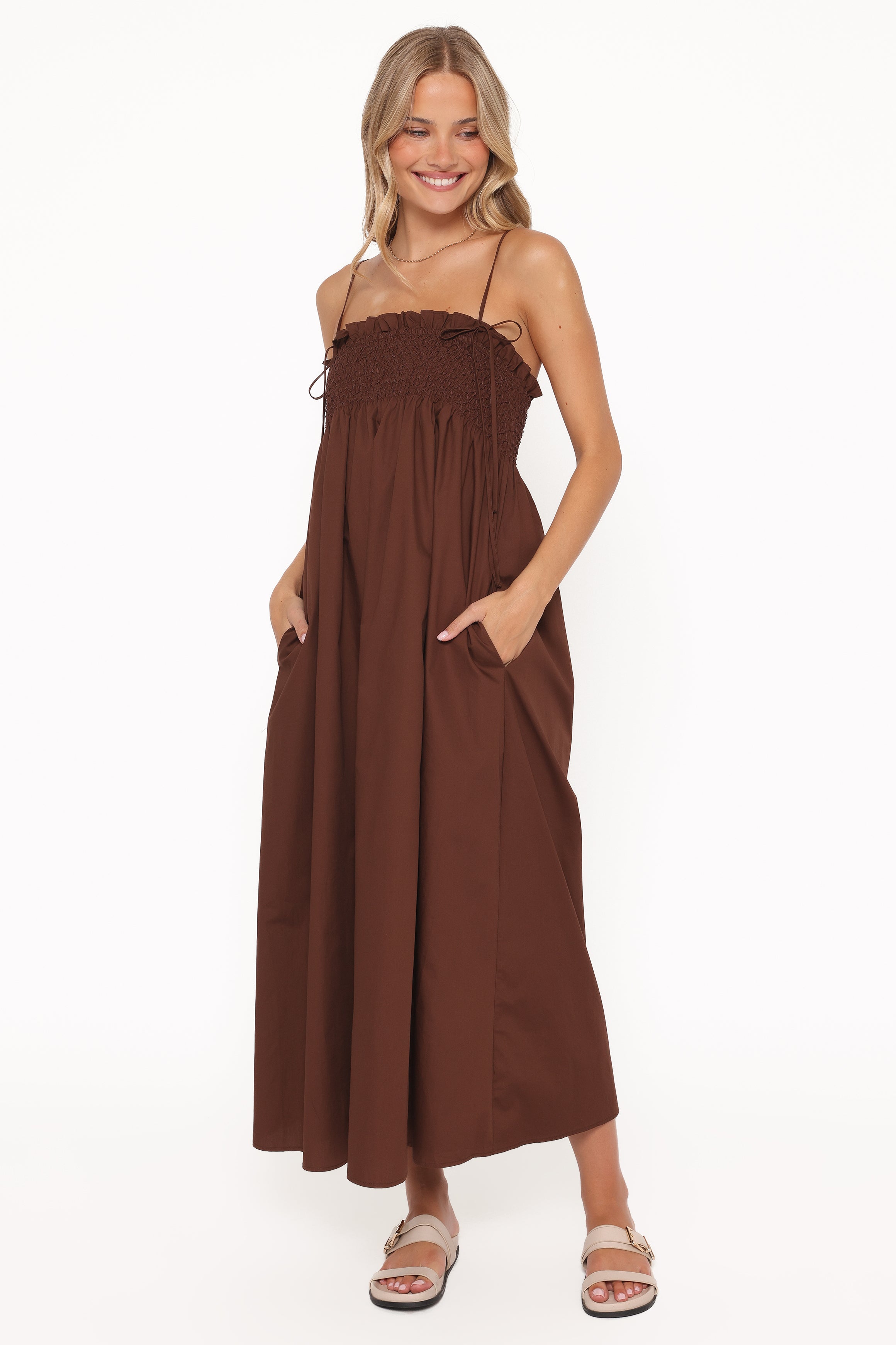 Petal and Pup USA DRESSES Josie Maxi Dress - Brown