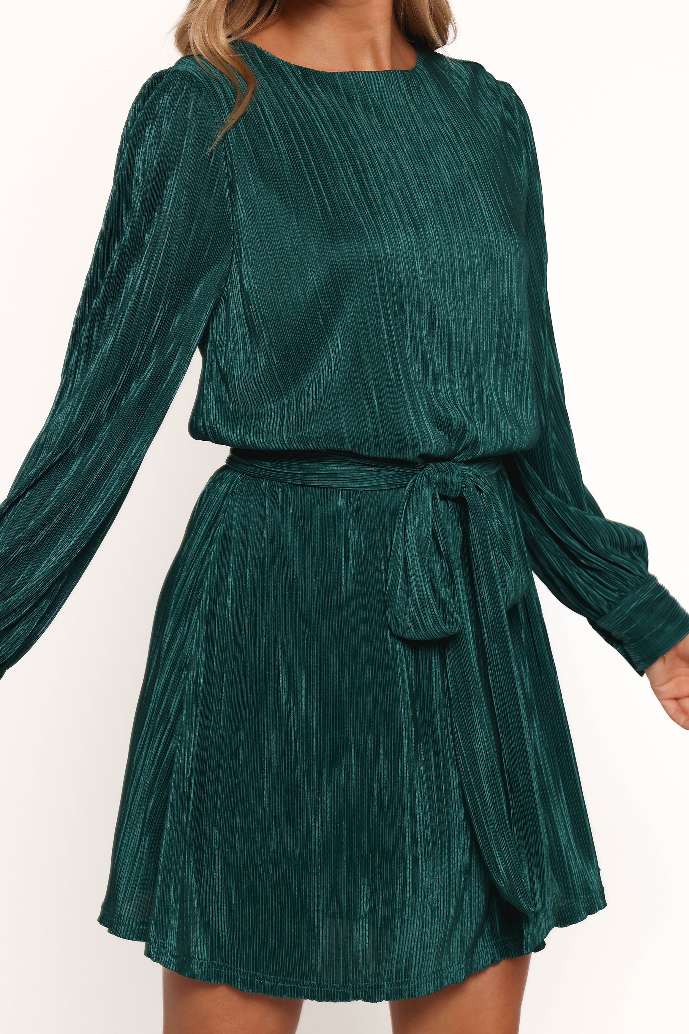 Petal and Pup USA DRESSES Joy Plisse Mini Dress - Dark Jade