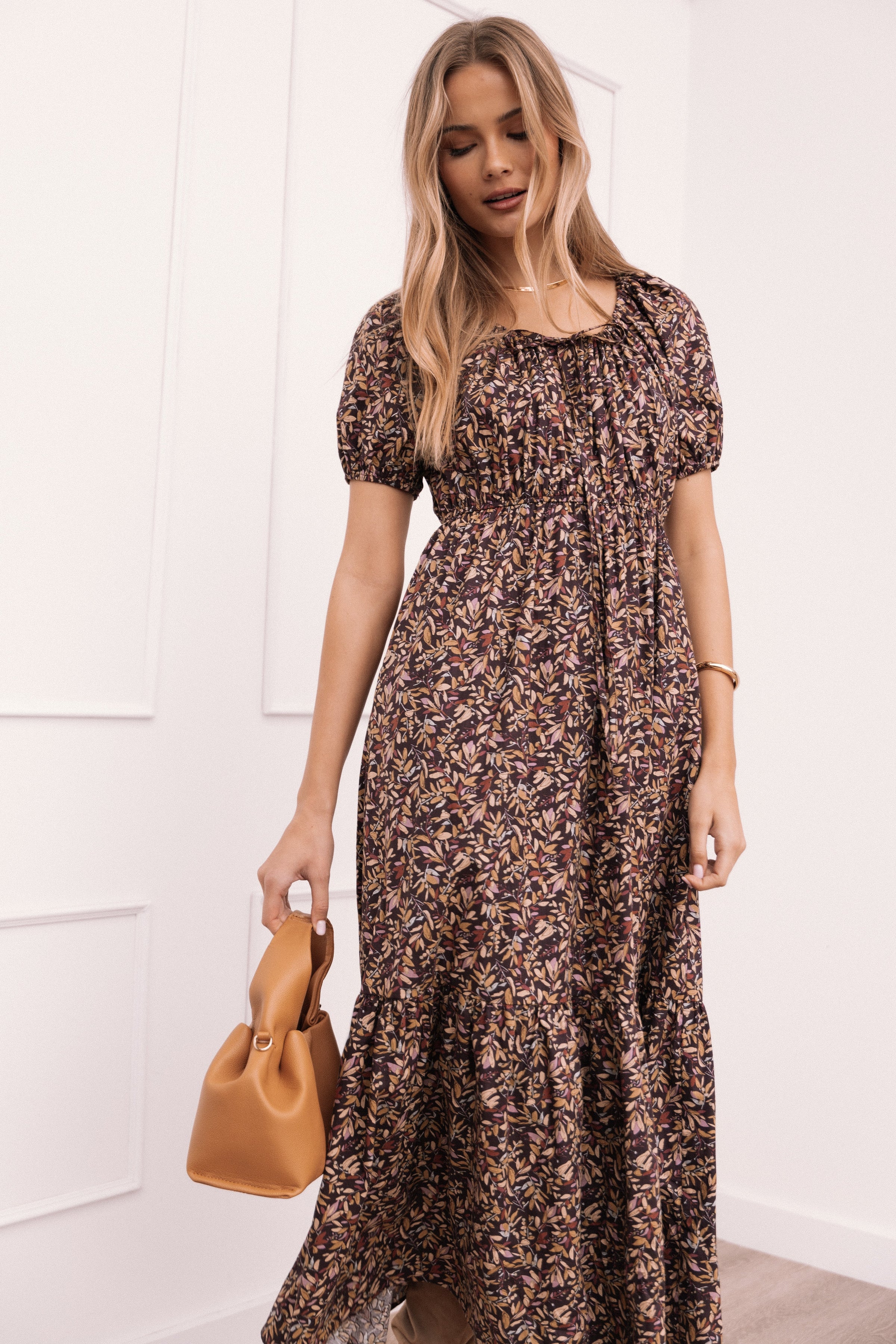 Petal and Pup USA DRESSES Juliana Maxi Dress - Plum Floral