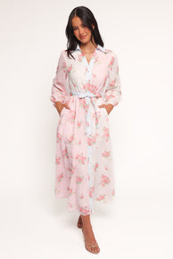 Petal and Pup USA DRESSES Juni Button Up Maxi Dress - Floral