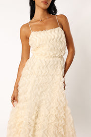 Petal and Pup USA DRESSES Kade Textured Midi Dress - White