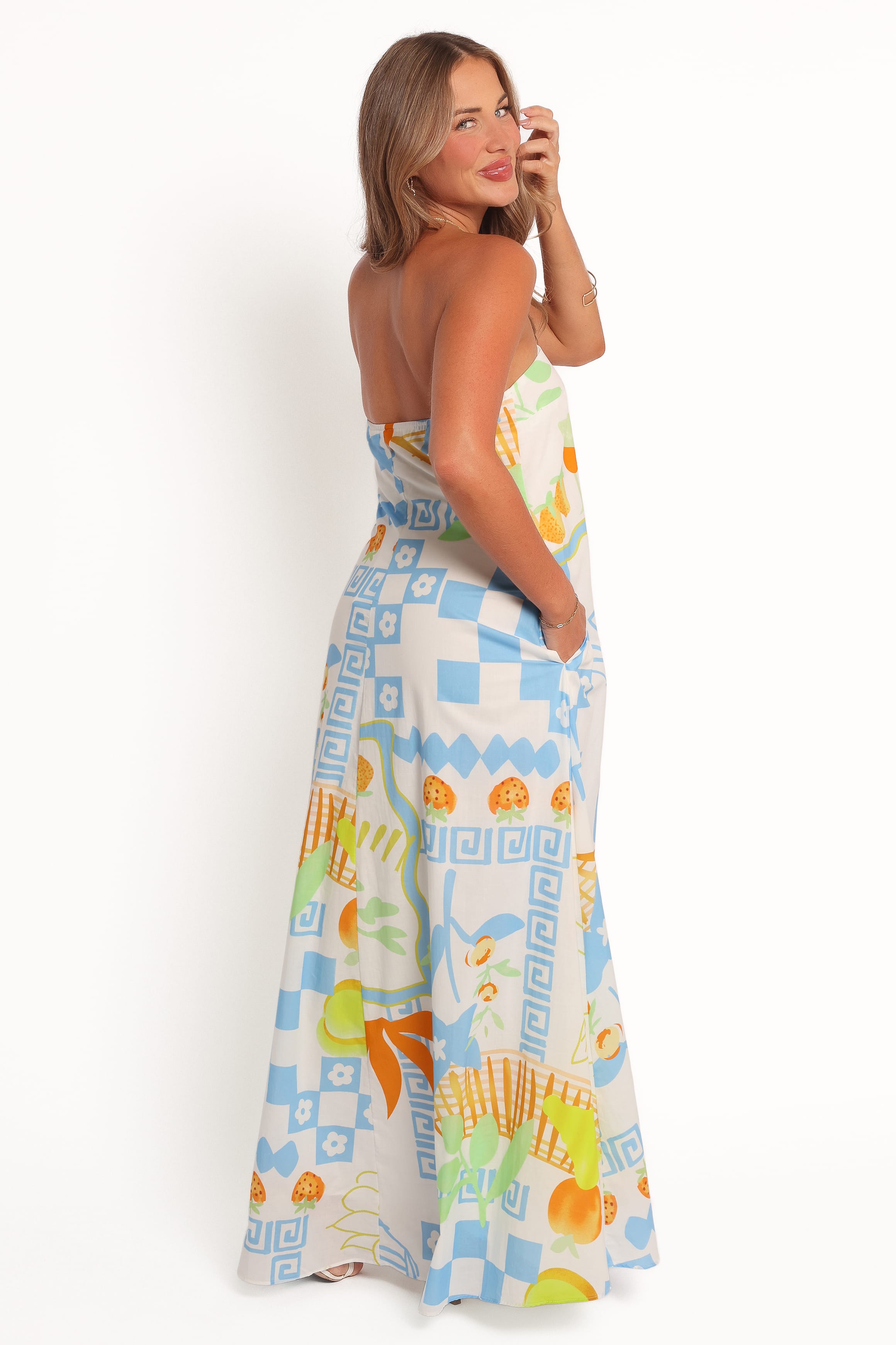 Petal and Pup Women's Kaelani Strapless Maxi Dress - Multi Print XS Petal and Pup Women's Kaelani Strapless Maxi Dress - Multi Print XS