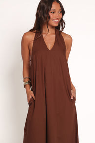 Petal and Pup USA DRESSES Kaida Maxi Dress - Espresso