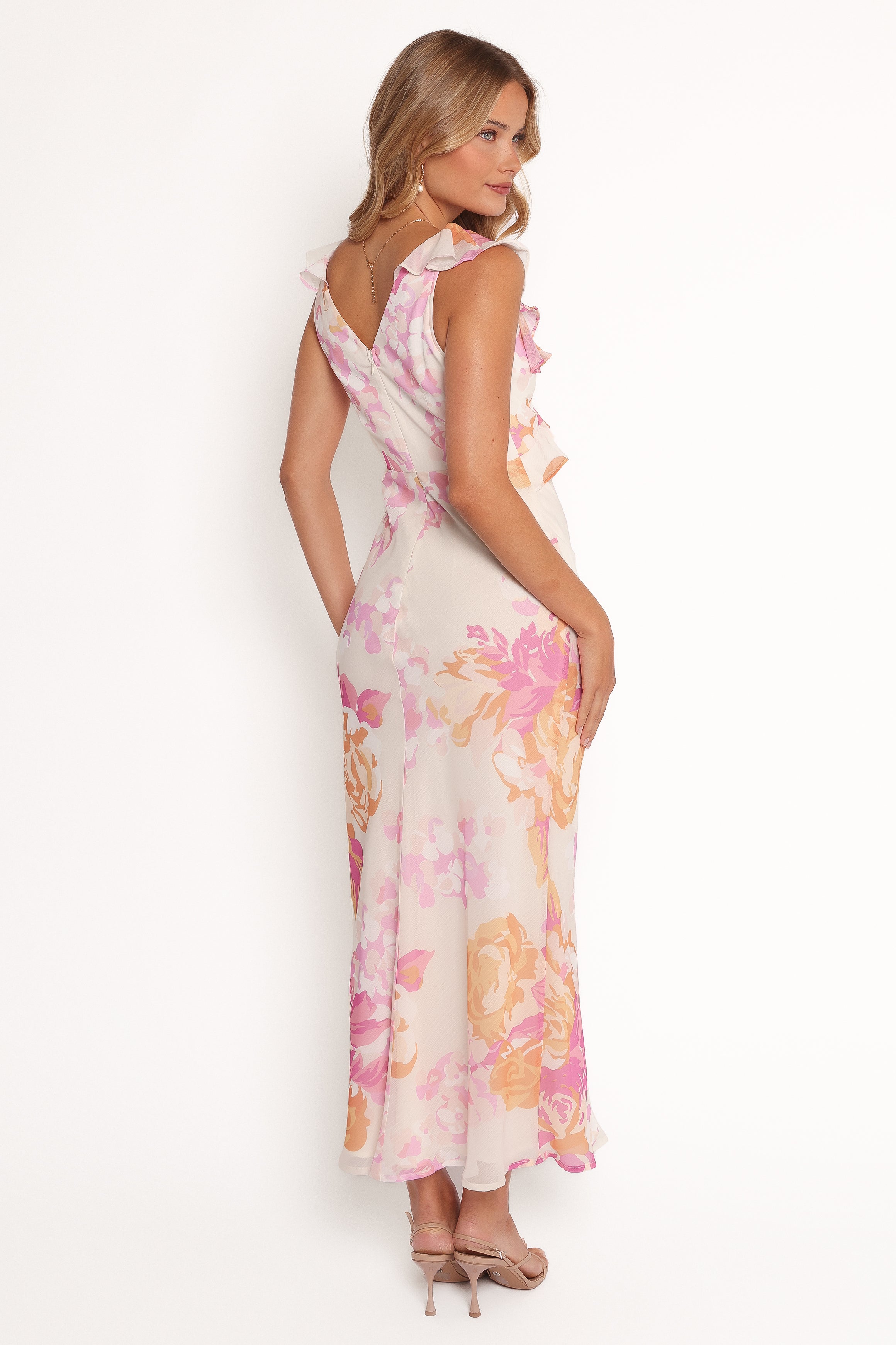 Petal and Pup USA DRESSES Kaori Midi Dress - Pink Floral