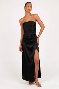 Petal and Pup USA DRESSES Kara Strapless Maxi Dress - Black